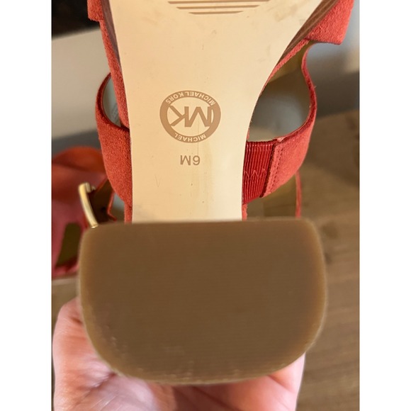 Michael Kors Coral Suede Platform Block Heel Sandals Women's Size 6M - Picture 6 of 7